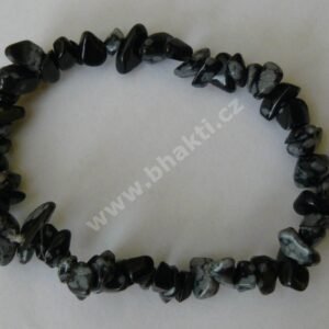 Náramek sekaný - obsidián sněžný